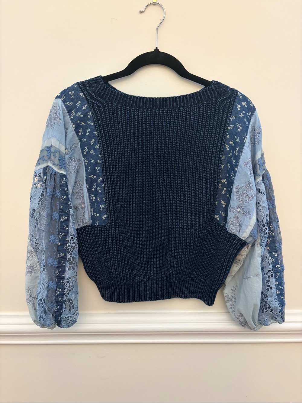 Pilcro Anthropologie Navy Knit Sweater Top